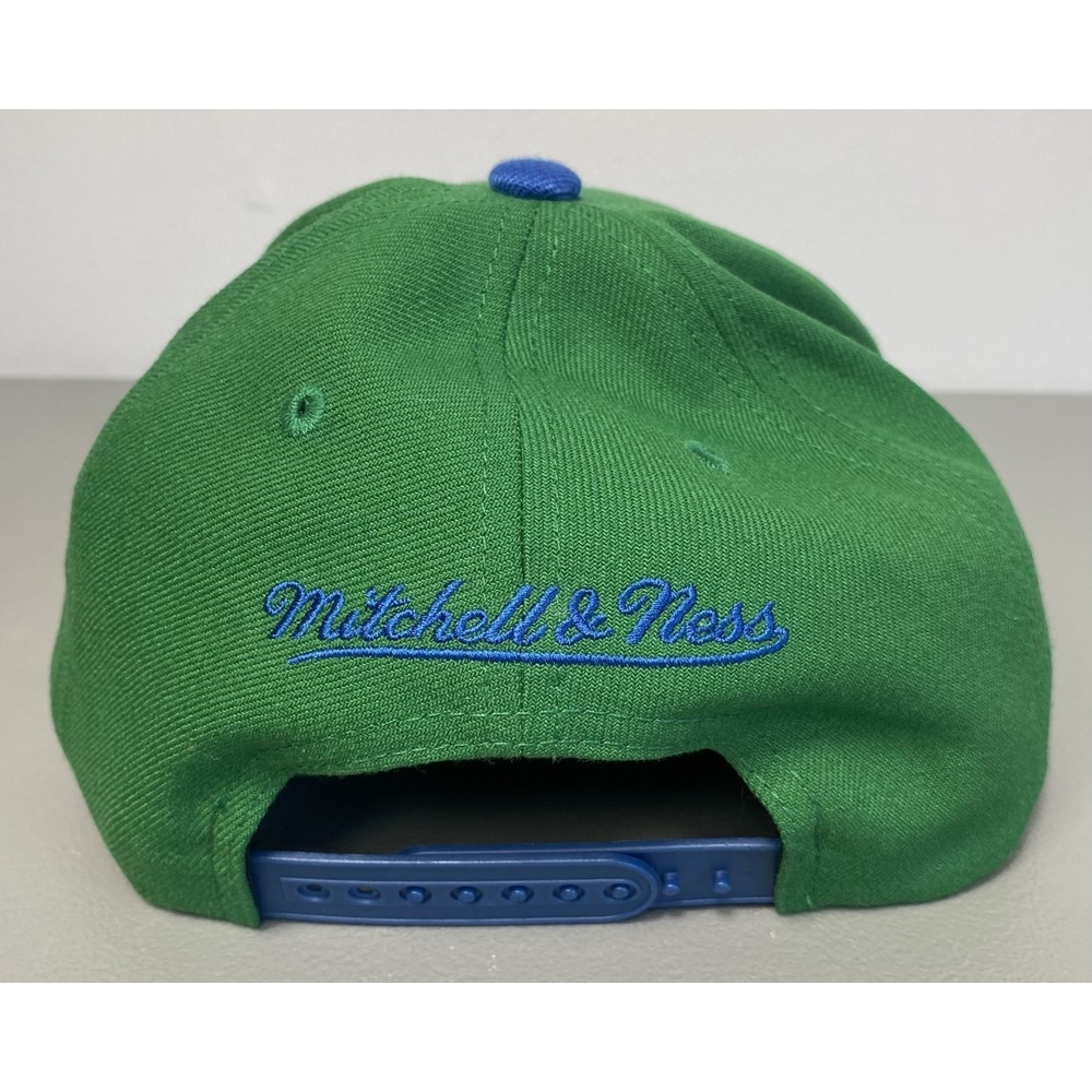 Mitchell & Ness Minnesota Timberwolves Wolves Snapback Cap Green Script - Picture 6 of 10